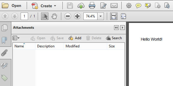 Attachment is gone in Adobe Acrobat