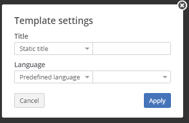input template settings