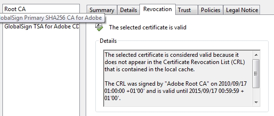 Missing revocation info 2