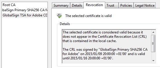 Missing revocation info 1